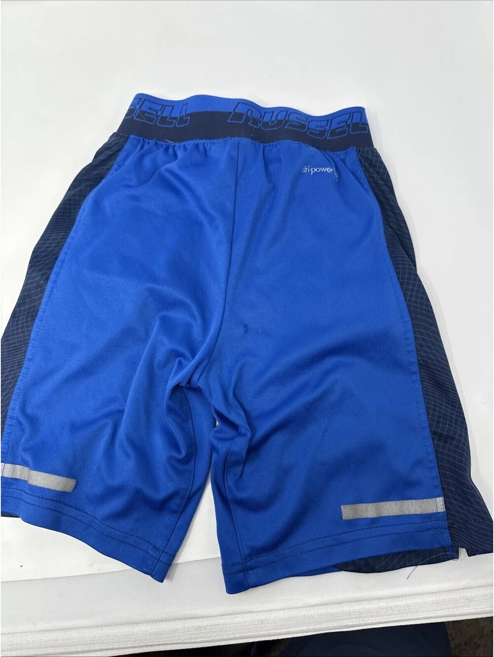 Russel Athletic Shorts Blue Youth Size (8) Medium With Small Hole